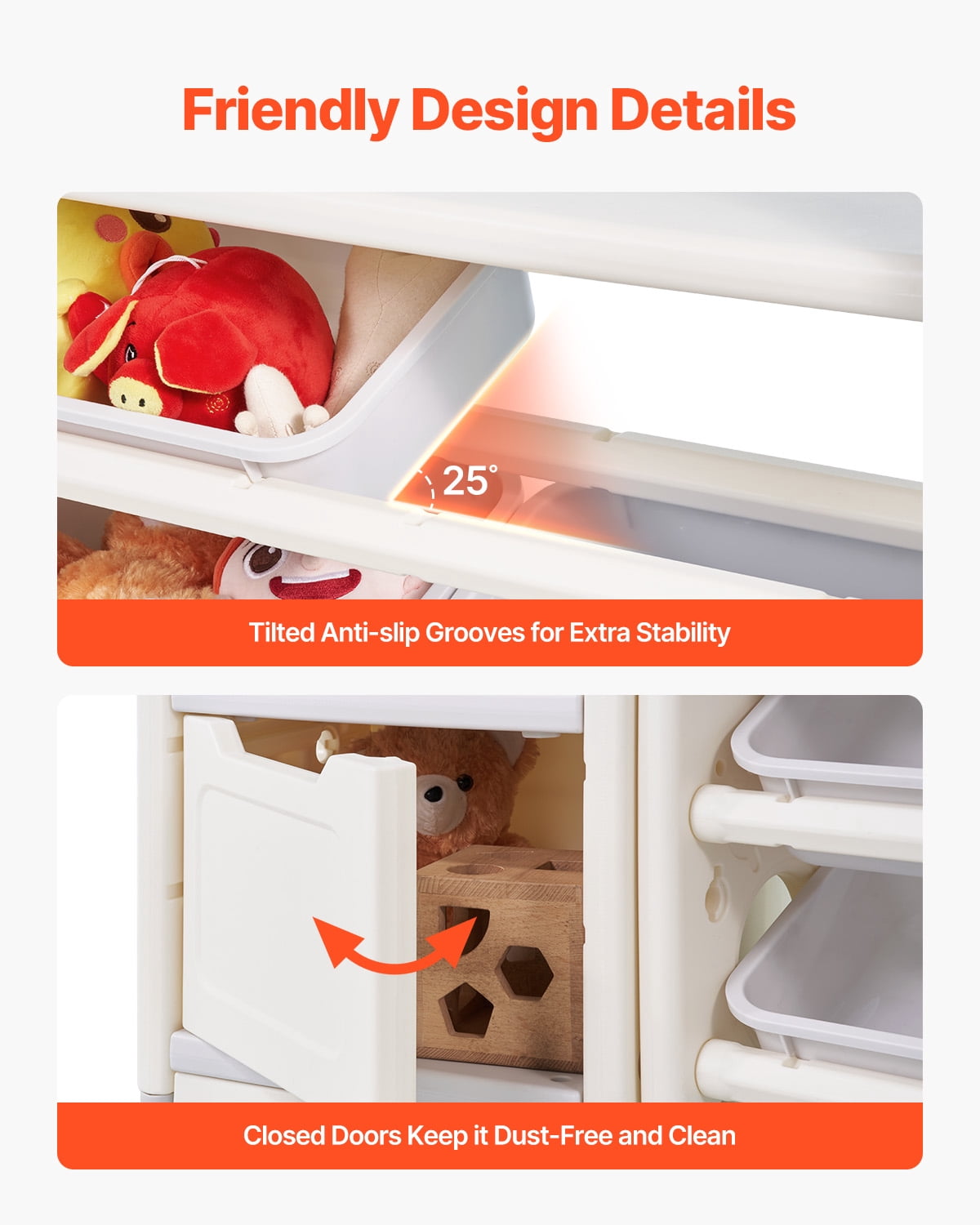 VEVOR Kids Toy Storage with Bookshelf,4-Tier Large Toy Storage Organizer with 10 Plastic Movable Bins,Kids Cubby Cabinet with Bookshelf and Drawing Board for Study Room, Playroom, Classroom, Nursery