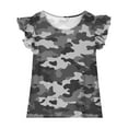 thumbnail image 4 of Juslio Girl Shirts Camouflage Ruffle Short Sleeve Kids Clothing Fashion Tops Casual 3-15Years T-Shirts, 4 of 8