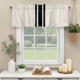 thumbnail image 3 of Black Stripe Window Valance Curtain Geometric Pattern Rod Pocket Short Curtain for Living Room, Bedroom & Kitchen Window Decor 42x18in, 3 of 7