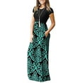 thumbnail image 6 of Aiyino Women's Maxi Dresses Short Sleeve Casual Long Dresses Loose with Pockets, 6 of 7