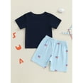 thumbnail image 6 of BemeyourBBs Toddler Baby Boy 4th of July Outfit Patriot Fourth of July Summer Independence Day Clothes American Flag Chest Pocket Short Sleeve T-Shirts with Shorts 2 Pcs Set, 6 of 9