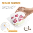 thumbnail image 2 of Contenedores para alimentos Evnlo, paquete de 100, tipo clamshell de plástico transparente, 2 of 6