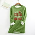 thumbnail image 1 of Qertyioot 2024 Womens Spring Winter Shirt Fall/ Oversized Printed Top With Thickened And Plush Insulation And A Snug Base Valentine's Day Tops, 1 of 3
