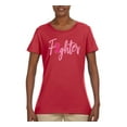thumbnail image 2 of Wild Bobby, Fighter Breast Cancer Survivor, Breast Cancer Awareness, Women Graphic Tee, Red, 3X-Large, 2 of 4