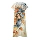 thumbnail image 3 of Vestido Informal de Verano Con Cuello En V y Estampado Floral Para Mujer, Manga Corta, Holgado y Floreado, Ideal Para Diario., 3 of 3