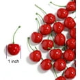 thumbnail image 2 of Fake Cherries, 50Pcs Red Artificial Cherry Faux Fruit for Home Kitchen Fruit Bowl Fake Cupcakes Decor, 2 of 3
