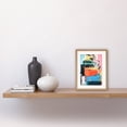 thumbnail image 2 of Ready for Holiday Linocut Travel Bags Suitcases Bright Preppy Aesthetic Artwork Framed Wall Art Print 9X7 Inch, 2 of 5