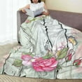 thumbnail image 6 of Honeii Vintage Wood with Floral Print Fleece Blanket - Throw Blanket for Bed, Sofa, Couch, Camping, and Travel , Microplush Ultra Soft Warm Blanket-80"x60", 6 of 7
