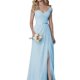 thumbnail image 1 of Vestido de noche de gasa sin mangas con cuello redondo, vestido de dama de honor de cintura delgada, vestido de Temperamnet sólido, vestido de fiesta de graduación, 1 of 5