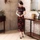 thumbnail image 2 of Cheongsam de brocado largo, cheongsam dividido, cheongsam de noche, desfile de actuación, cheongsam retro ajustado mejorado, 2 of 5