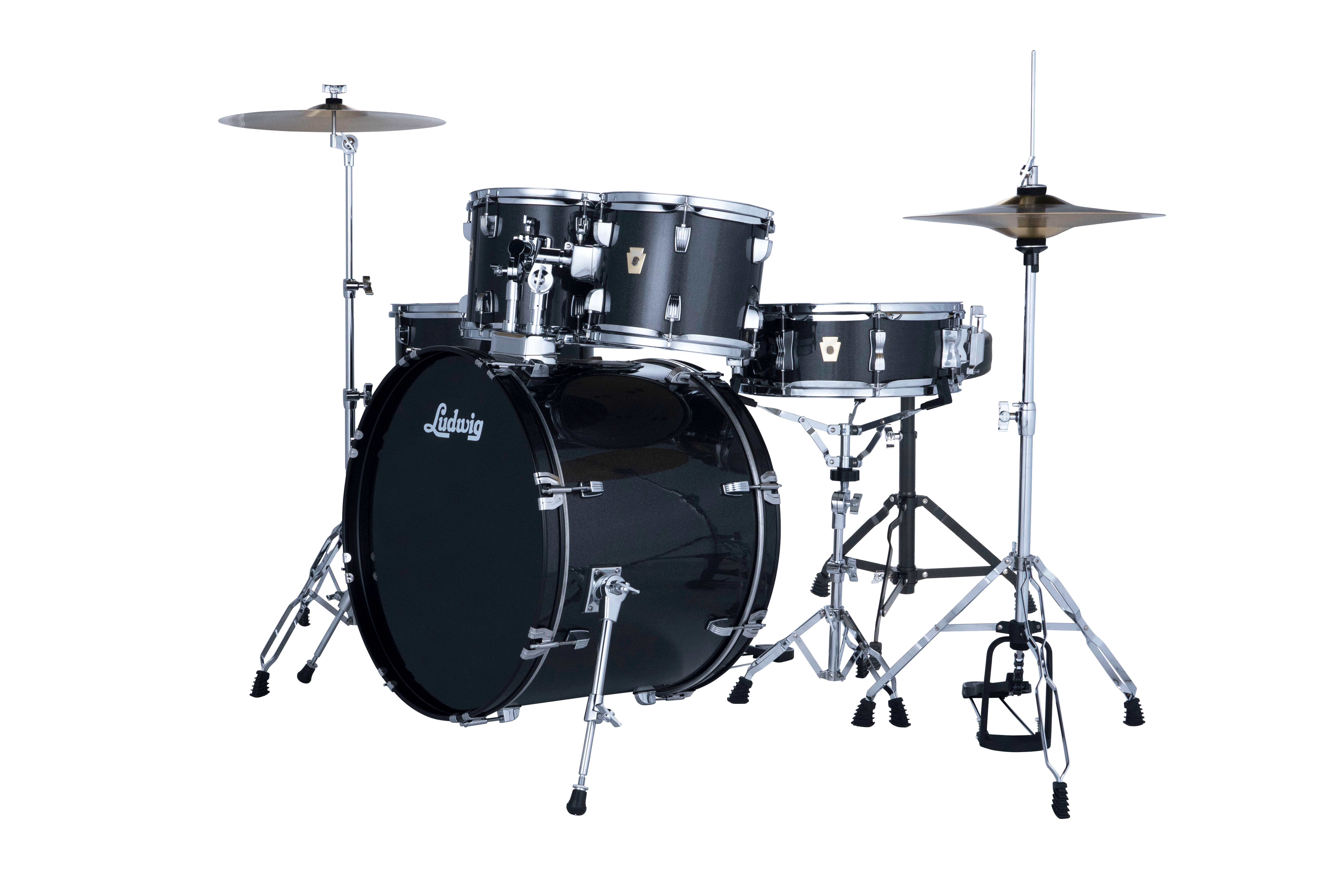 Ludwig Drive 5 Piece Drum Set With Cymbals and Hardware Moon Dust