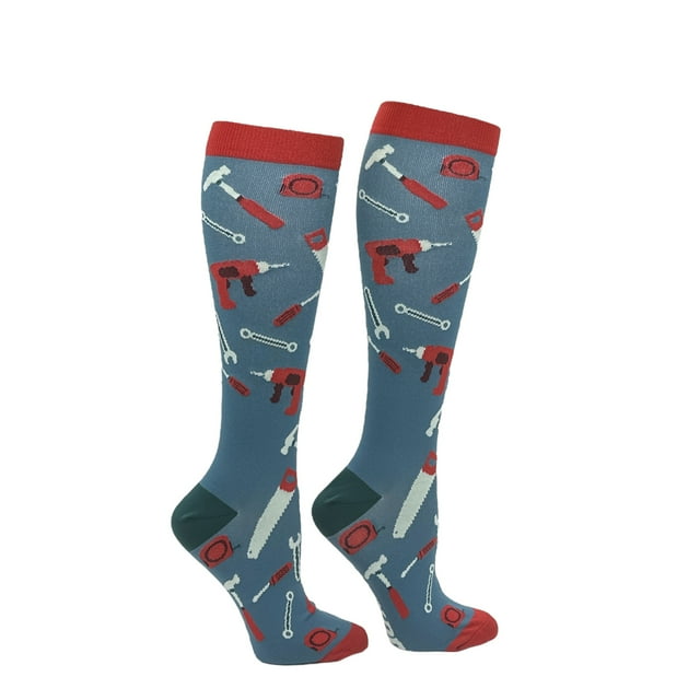 Tools Pattern Funny Handy Mechanic Compression Socks for Men