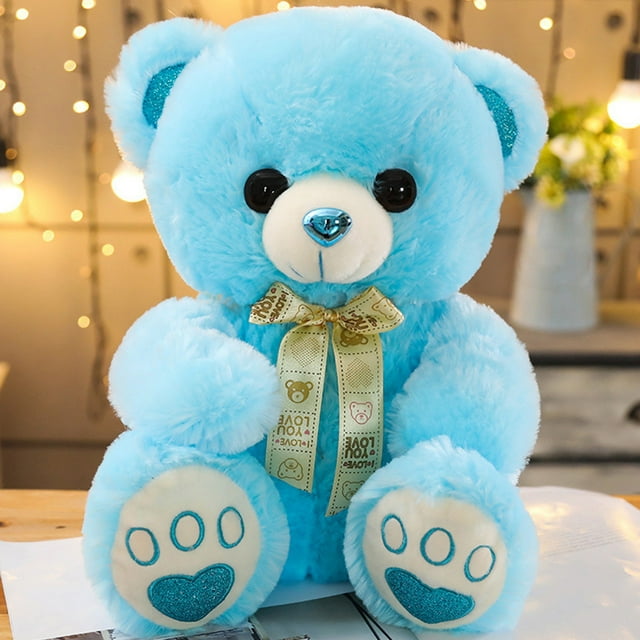 Lindo oso de peluche sentado | Almohada suave de 35 cm para niños | Compañero de sueño relajante, regalo de cumpleaños y vacaciones