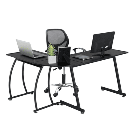 Topeakmart L Shaped Home Office Wood Corner Computer Desk