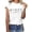 White, variant on QHWAUAKFBN T Shirts For Women Loose Fit ' Summer Cute Printed Glass Colored Short Sleeved Tshirts Top