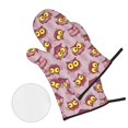 thumbnail image 2 of Oven Mitts and Pot Holders 4 Piece, Doctor's Hat Owl Purple High Heat Slip Resistant Oven Mitt and Trivets Set Kitchen Oven Glove Pot Holders for Cooking Baking Grilling, 2 of 7