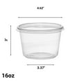 thumbnail image 2 of Vezee 16oz Lightweight Deli Containers with Lids BPA-Free Plastic Food Storage Cups (200 Sets), 2 of 6