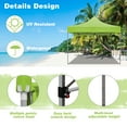 thumbnail image 4 of Lacoo 10' x 10' Pop-up Canopy with Straight Legs Wedding Party Tent Folding Gazebo Beach Canopy with Carry Bag,Green, 4 of 7