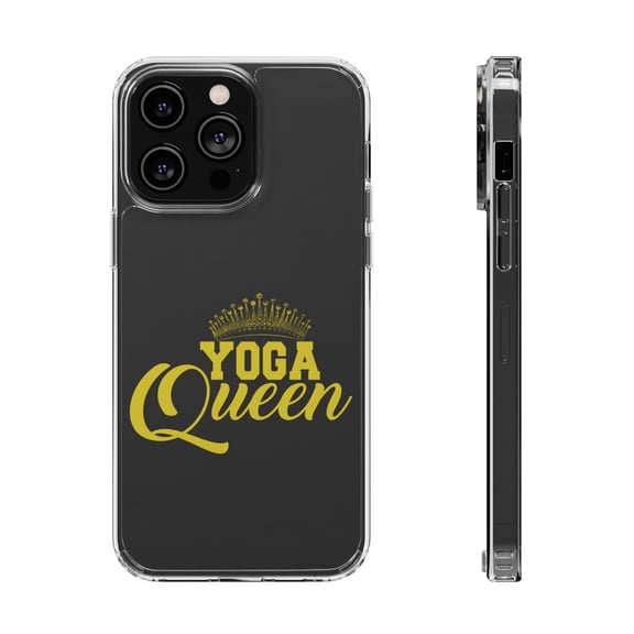 DistinctInk Clear Case for Apple iPhone 15 PRO (6.1" Screen) - Yoga Queen Crown