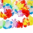 thumbnail image 4 of Falda elástica hawaiana de hierba Hula con disfraz de flores para fiesta, playa, baile, disfraces, multicolor, 2 juegos, 4 of 5