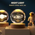 thumbnail image 2 of 3D Planets Crystal Ball Engraved Miniature Model Night Light Home Office Decor, 2 of 7