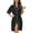 Black, variant on Womens Bamboo Rayon Short Robes Lightweight Kimono Cotton Robe Soft Knit Bathrobe Ladies Loungewear with Pockets(Black,M)