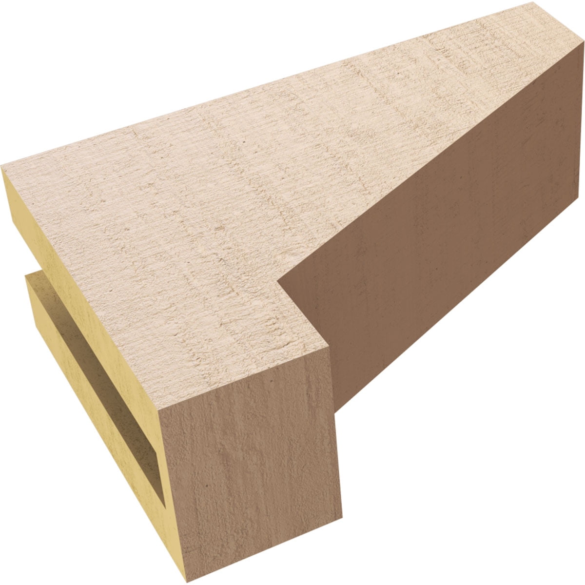 3"W x 9"D x 6"H Classic Clemmons Rough Cedar Woodgrain TimberThane Corbel, Primed Tan
