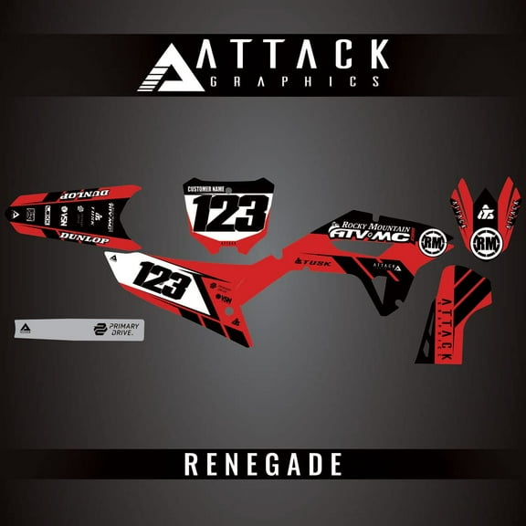 Attack Graphics Custom Renegade Complete Bike Graphics Kit for Honda CRF450RX 2024