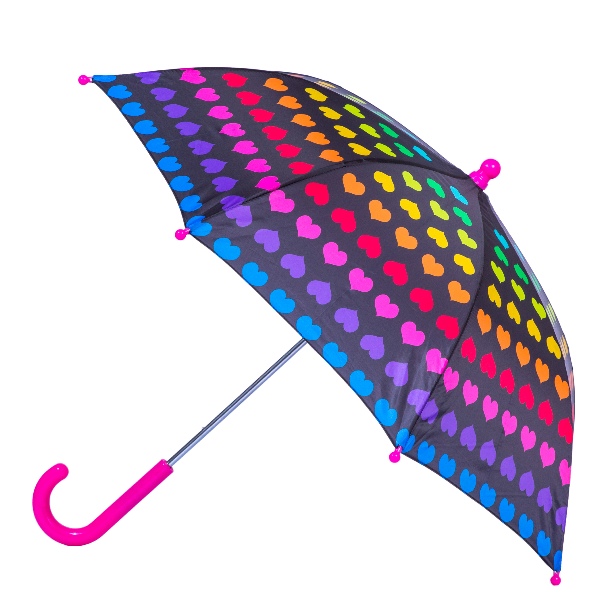 Wildkin Kids Umbrella for Boys and Girls (Rainbow Hearts)