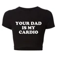 thumbnail image 4 of Ropa gótica grunge de los años 2000, camisetas cortas Harajuku para mujer, remera divertida para bebé con la frase "Tu papá es mi cardio", remera de moda universitaria, remera de fiesta, 4 of 4