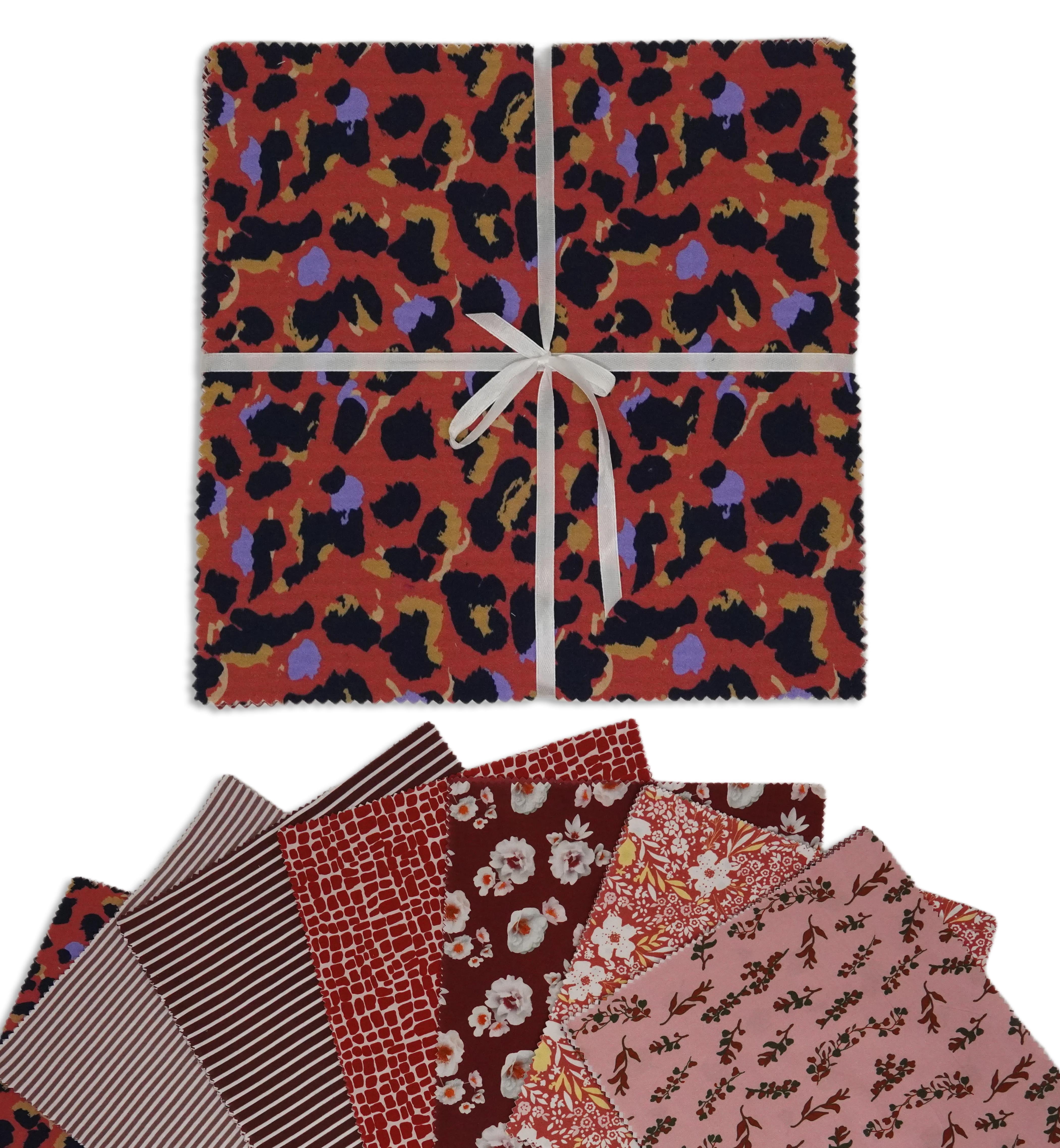 Soimoi Precut 10-inch Florals Prints Cotton Fabric Bundle Quilting Squares Charm Pack DIY Patchwork Sewing Craft