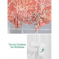 thumbnail image 3 of Orange Red Coral Coastal Tie Up Curtains for Windows 63 Inch Length Balloon Curtains Kitchen Adjustable Balloon Window Shade Ocean Nautical Seaside Beach Tie Up Valance Bathroom Curtain 52"x63", 3 of 6
