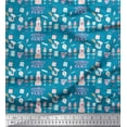 thumbnail image 1 of Soimoi Blue Rayon Crepe Fabric Cupcake Party Fabric Prints By Yard 46 Inch Wide, 1 of 3