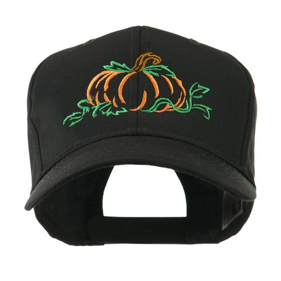 Halloween Pumpkin Outline Embroidered Cap - Black OSFM