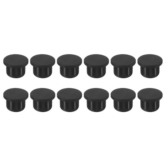 Uxcell Silicone Rubber Hole Plug 14mm Diameter Soft Flexible Stopper for 13-14mm Hole Black 12 Pieces