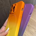 thumbnail image 4 of ELEHOLD Magnetic iPhone 12 Pro Case Compatible with MagSafe, Cute Gradient Bi-Color Case for Women Men, Soft TPU Shockproof Slim Cover with Camera Lens Protector for iPhone 12 Pro,Orange Yellow, 4 of 6
