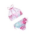 thumbnail image 5 of Qmyliery 2Pcs Children Summer Swimwear, Floral Hanging-Neck Backless Tops + Drawstring Briefs Suit for Girls, 3-14 Years, 6 Colors, 5 of 9