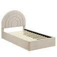 thumbnail image 5 of Platform Bed Frame, Twin, Gray, Velvet, Hotel Bedroom, Modern Contemporary, HB38097, 5 of 9