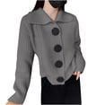 thumbnail image 2 of Styesk Cardigan pour Femmes Cardigan en Tricot à Col Montant Style Décontracté pour Femmes Style Rétro Français Veste, 2 of 7
