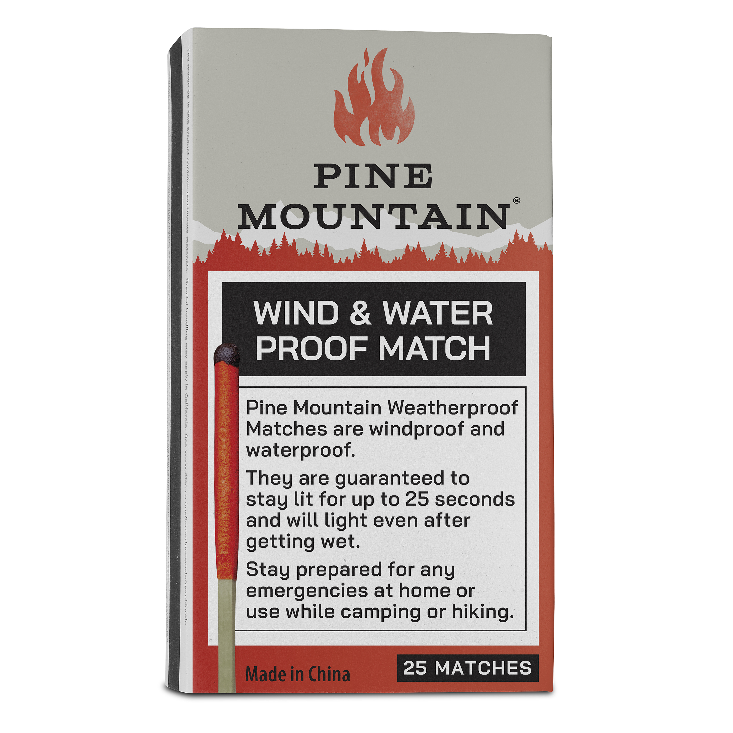 Pine Mountain Weatherproof Match, Match for Extreme Conditions, 25 Count, Tan and Red - image 2 of 5