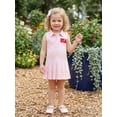 thumbnail image 3 of Toddler Baby Girl 4th of July Dress American Flag Stripes Sleevless Ruffle Lapel Dresses, 3 of 8