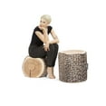 thumbnail image 2 of Gouchee Home Dotcom Cuba– Pouf rond en polyester suédé doux avec billes de polystyrène, siège d'appoint léger et élégant pour salon, chambre à coucher ou dortoir, 2 of 6