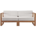 thumbnail image 3 of Modway Upland 2-Piece Solid Teak Wood Patio Loveseat in Natural and White, 3 of 11