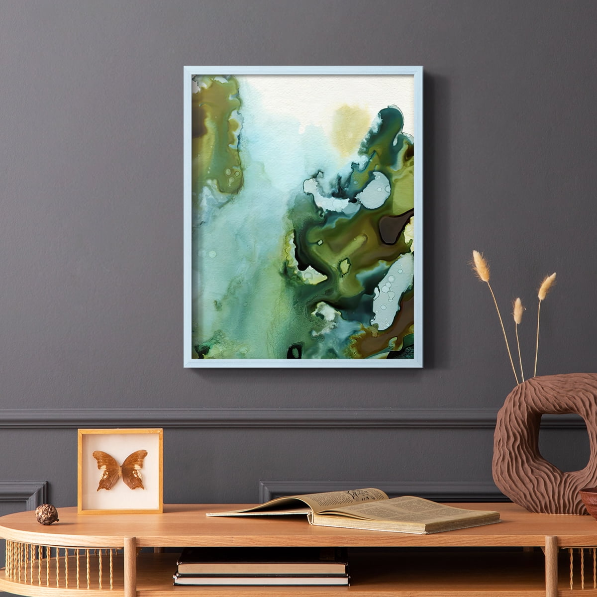 Water and Earth I Framed Print in Blue Solid Wood 8 x 10 Framed Print