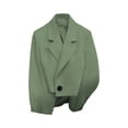 thumbnail image 4 of Crgrtght Women Button Collared Long Sleeve Slim Blazer Jacket Casual Loose Suit Jacket Fashion Work Business Office, Green L, 4 of 5