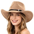 thumbnail image 5 of QWERTY Western Cowboy Hat with Curved Brim Ethnic Style Fedora for Outdoor Travel, 5 of 5