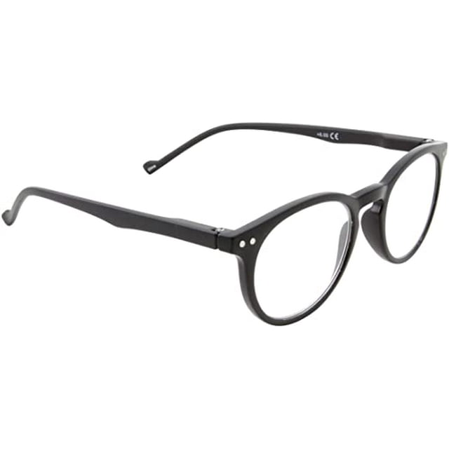 grinderPUNCH Lunettes de Lecture Rondes Ovales Légères pour Hommes et Femmes Lunettes de Lecture +3,00, Noir