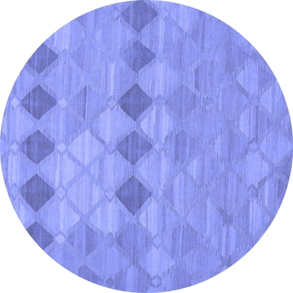 Ahgly Company Machine Washable Indoor Round Southwestern Blue Country Area Rugs, 3' Round