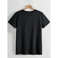 thumbnail image 3 of Happy Valentine's Day Women's Fashionable LOVE Print T-Shirt - Casual Short Sleeve Crew Neck Top - LCamisetas de verano para mujer, manga corta, cuello redondo, casual, lindo, con gráficos, camisetas, 3 of 6