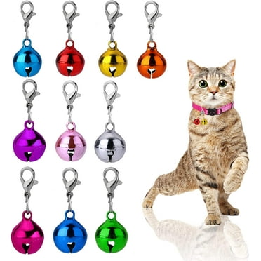 10 Pcs Cat Dog Collar Bells, Bell for Cat Collar,Dog Collar Charms,Colourful Pet Small Bells with Clasps Collar Accessories,Festival Party DIY Crafts Decoration